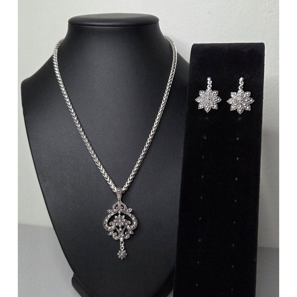 Marcasite Style Necklace and Earring Set